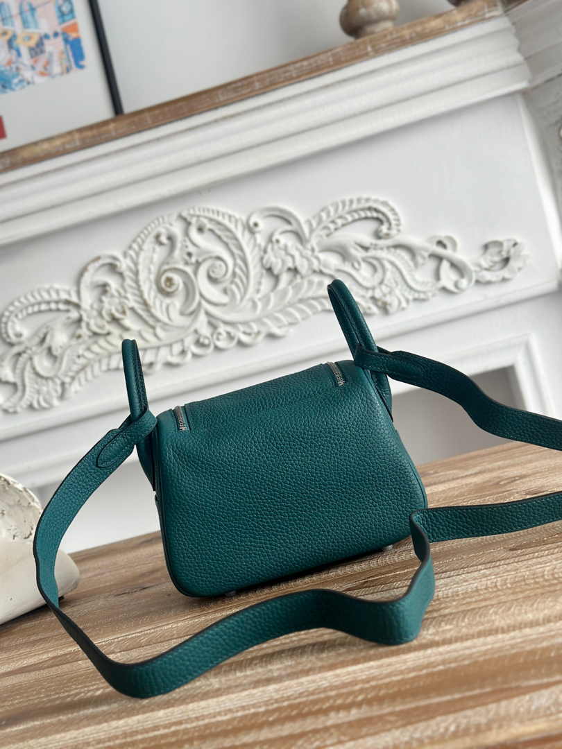 Hermes Lindy Mini Bag Green Togo Leather Silver H68633