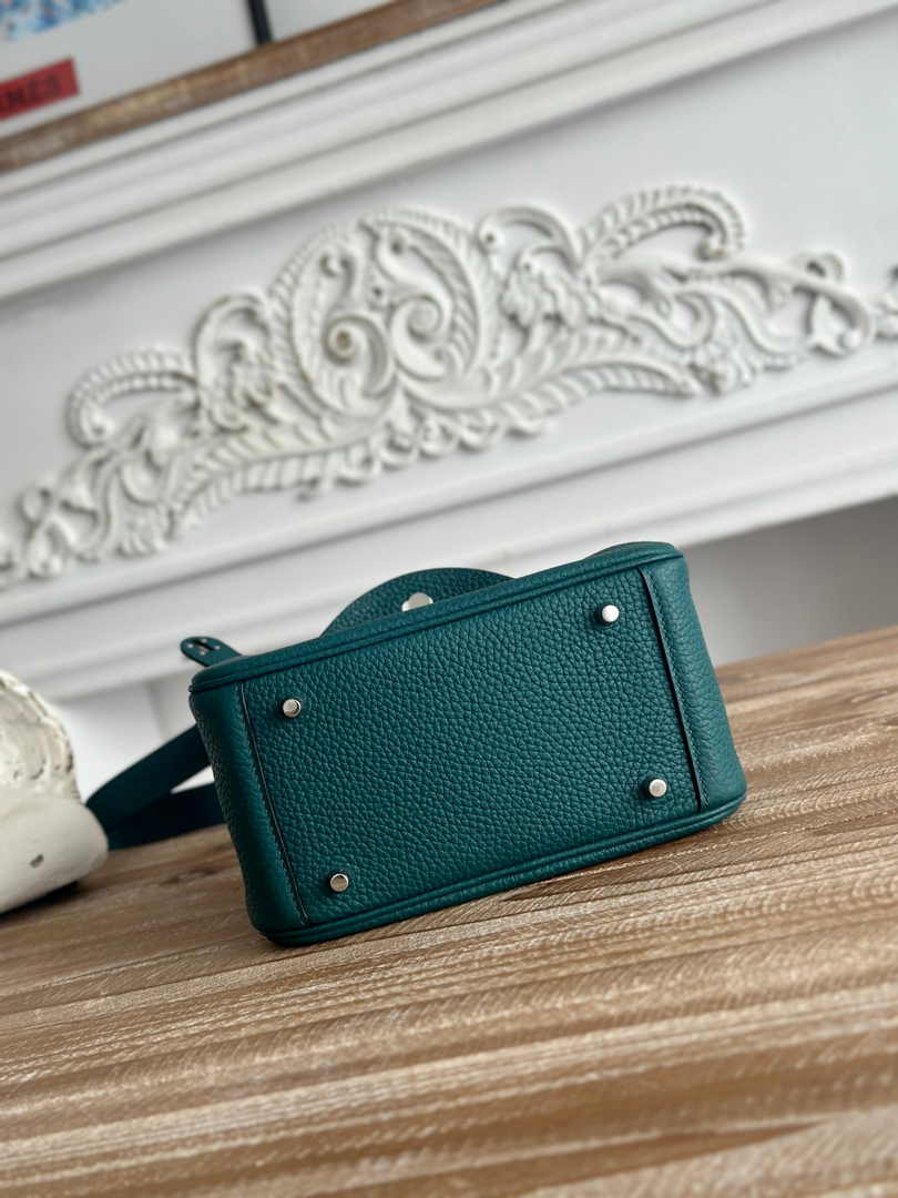 Hermes Lindy Mini Bag Green Togo Leather Silver H68633