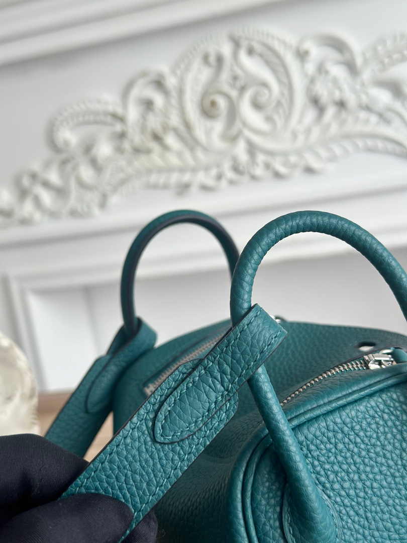 Hermes Lindy Mini Bag Green Togo Leather Silver H68633