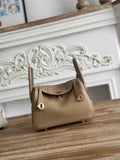Hermes Lindy Mini Bag Khaki Togo Leather Gold H68634