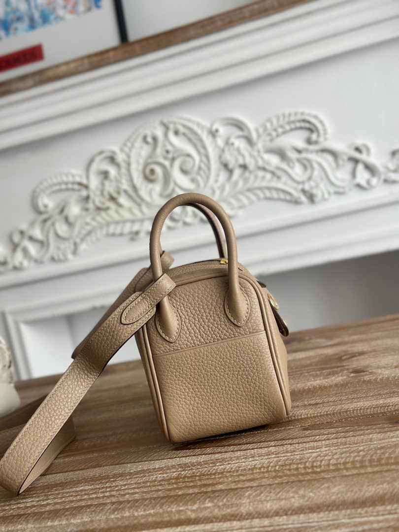 Hermes Lindy Mini Bag Khaki Togo Leather Gold H68634