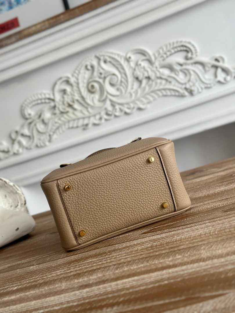 Hermes Lindy Mini Bag Khaki Togo Leather Gold H68634