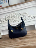 Hermes Lindy Mini Bag Navy Blue Togo Leather Gold H68636