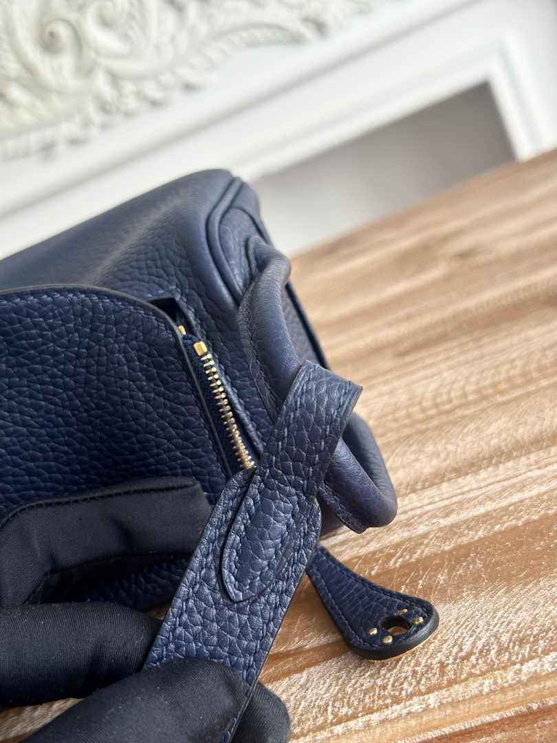 Hermes Lindy Mini Bag Navy Blue Togo Leather Gold H68636