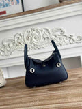 Hermes Lindy Mini Bag Navy Blue Togo Leather Silver H68637