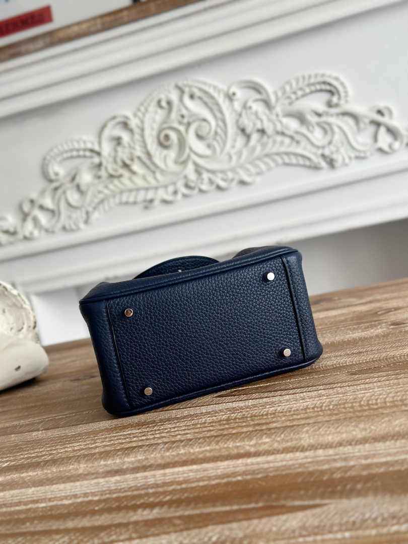 Hermes Lindy Mini Bag Navy Blue Togo Leather Silver H68637