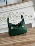 Hermes Lindy Mini Bag Dark Green Togo Leather Gold H68638