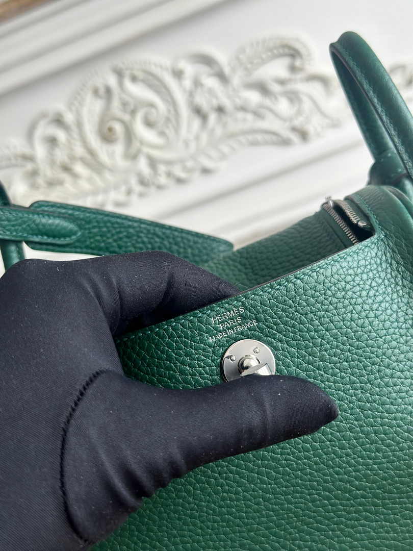 Hermes Lindy Mini Bag Dark Green Togo Leather Silver H68639