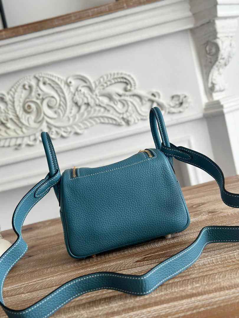 Hermes Lindy Mini Bag Blue Togo Leather Gold H68642