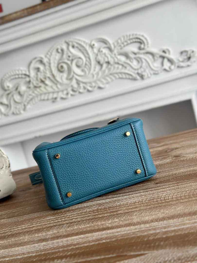 Hermes Lindy Mini Bag Blue Togo Leather Gold H68642