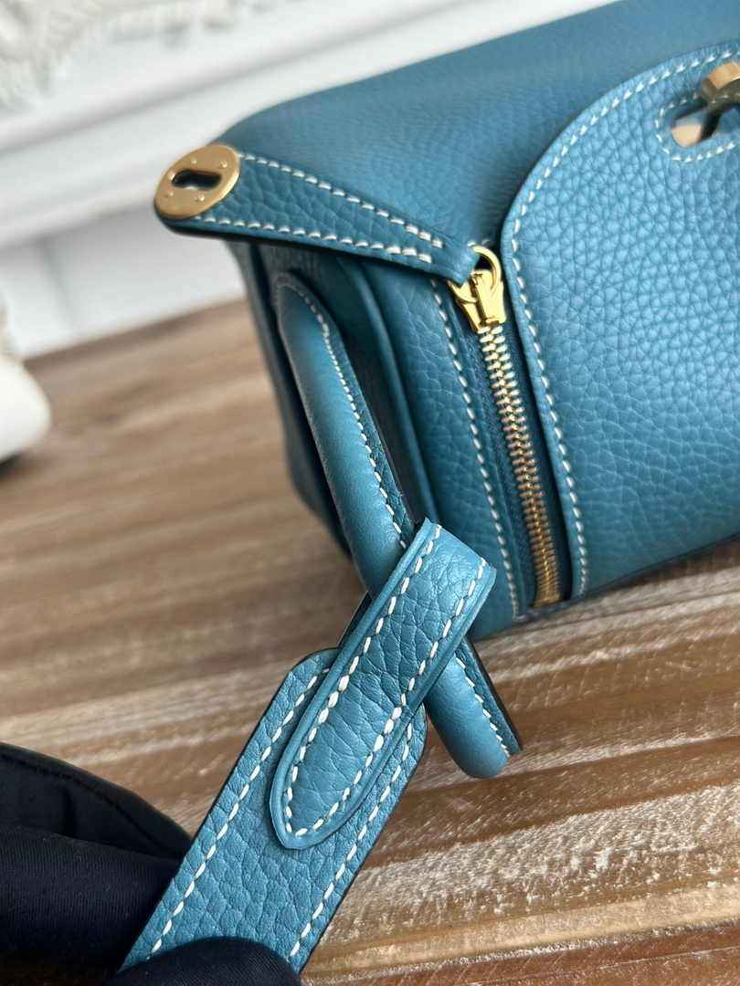Hermes Lindy Mini Bag Blue Togo Leather Gold H68642