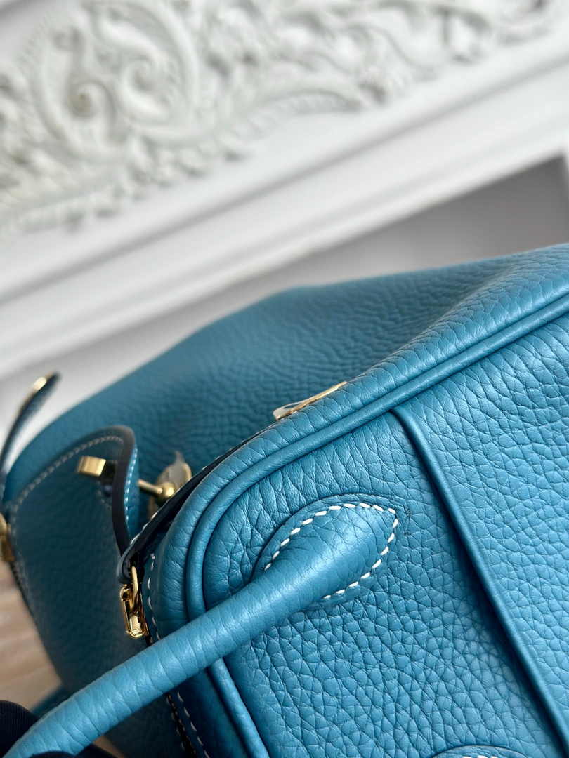 Hermes Lindy Mini Bag Blue Togo Leather Gold H68642