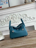 Hermes Lindy Mini Bag Blue Togo Leather Silver H68643