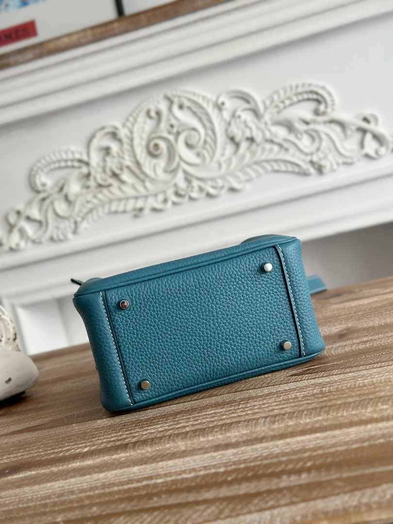 Hermes Lindy Mini Bag Blue Togo Leather Silver H68643