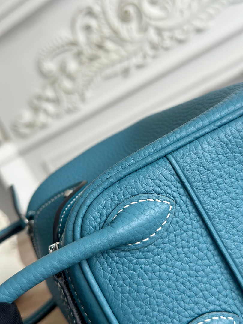 Hermes Lindy Mini Bag Blue Togo Leather Silver H68643