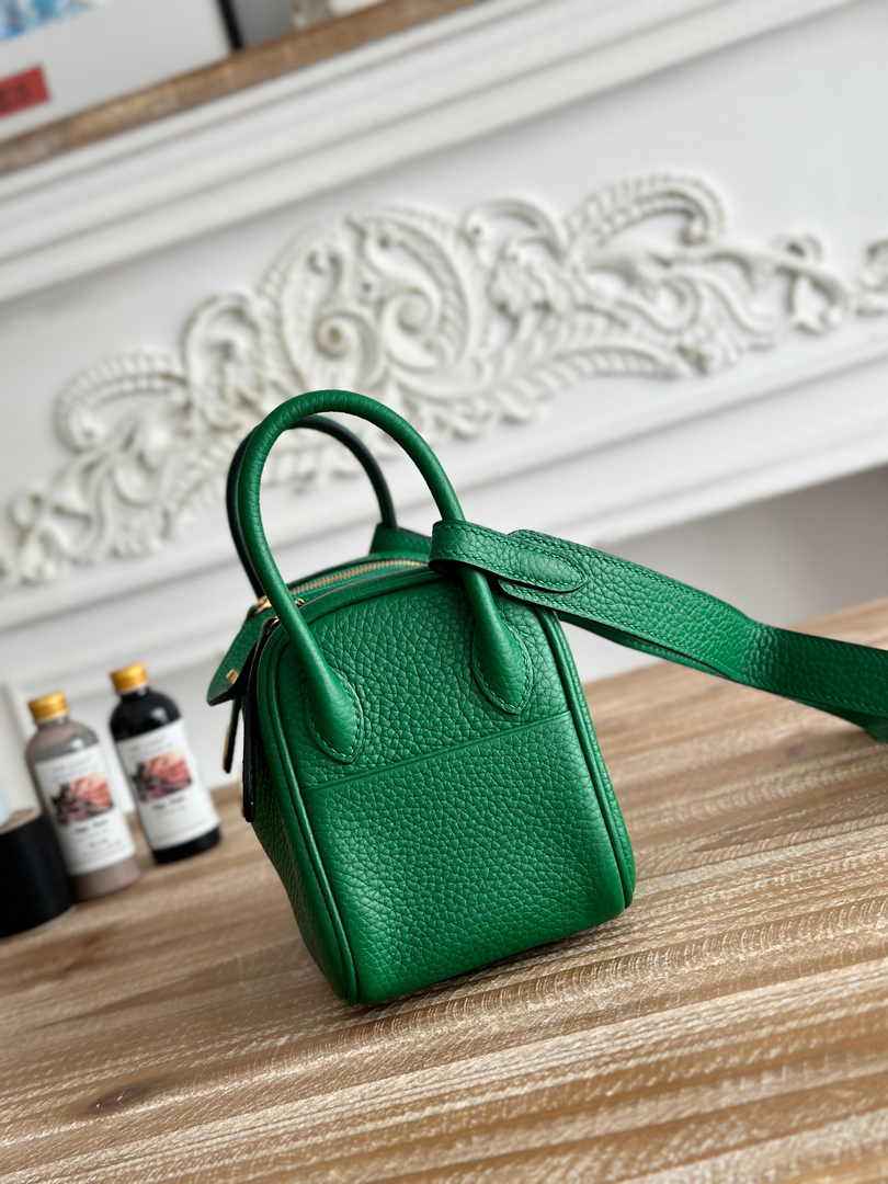 Hermes Lindy Mini Bag Togo Leather Green Gold H68640