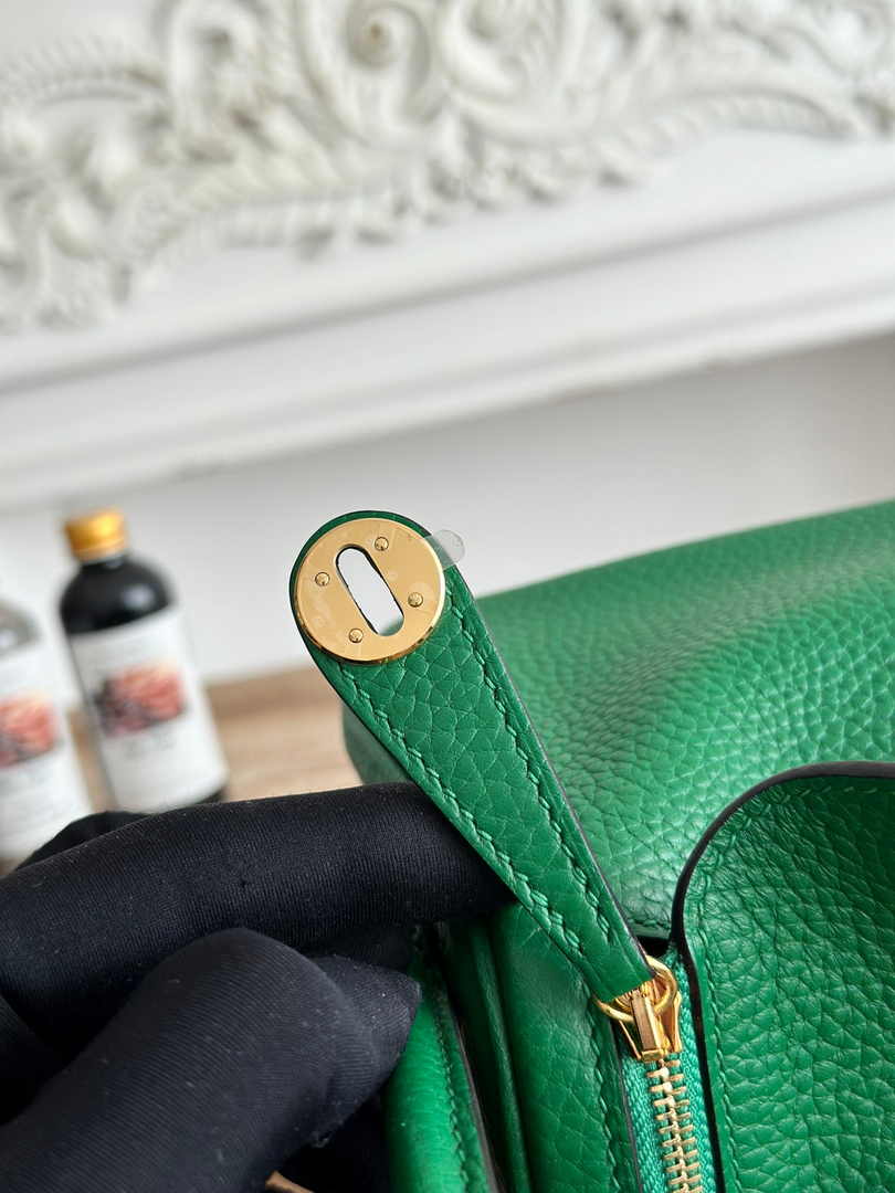 Hermes Lindy Mini Bag Togo Leather Green Gold H68640