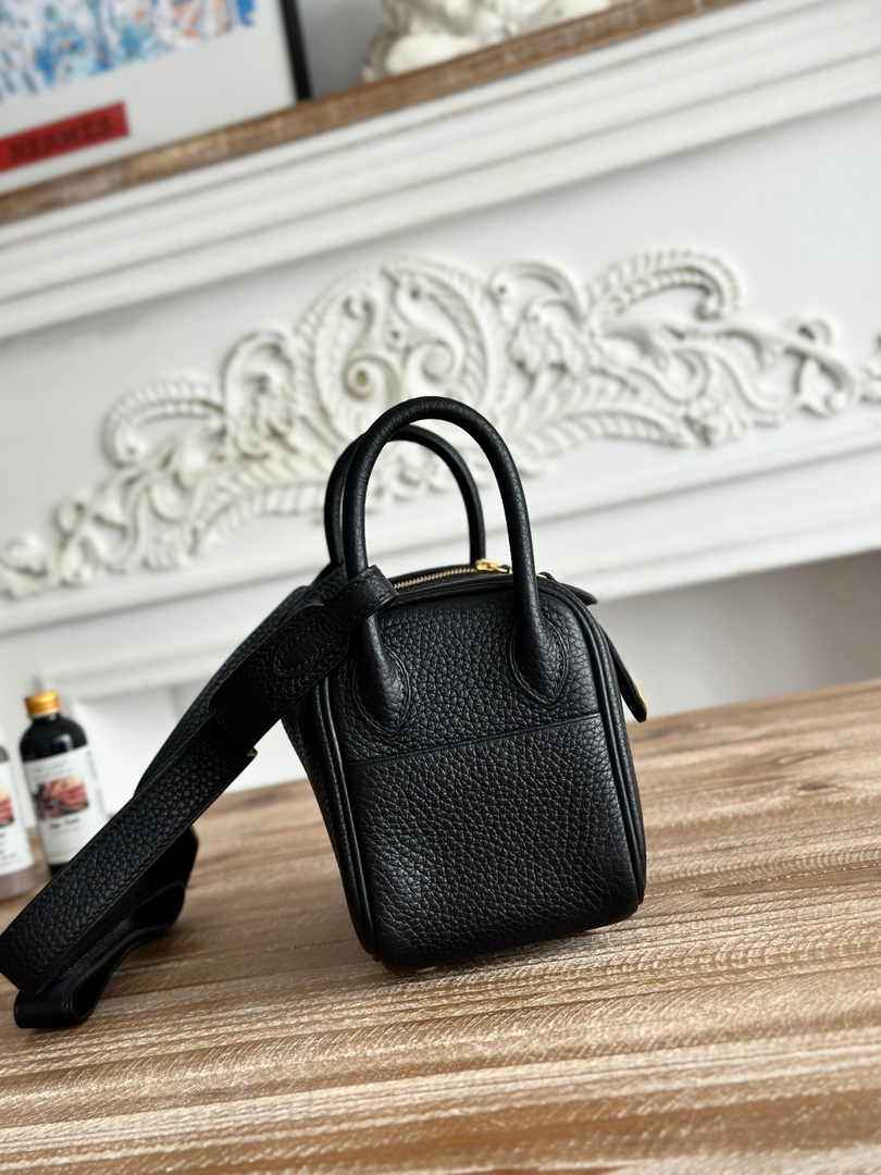 Hermes Lindy Mini Bag Black Togo Leather Gold H68644