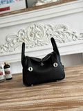 Hermes Lindy Mini Bag Black Togo Leather Silver H68645