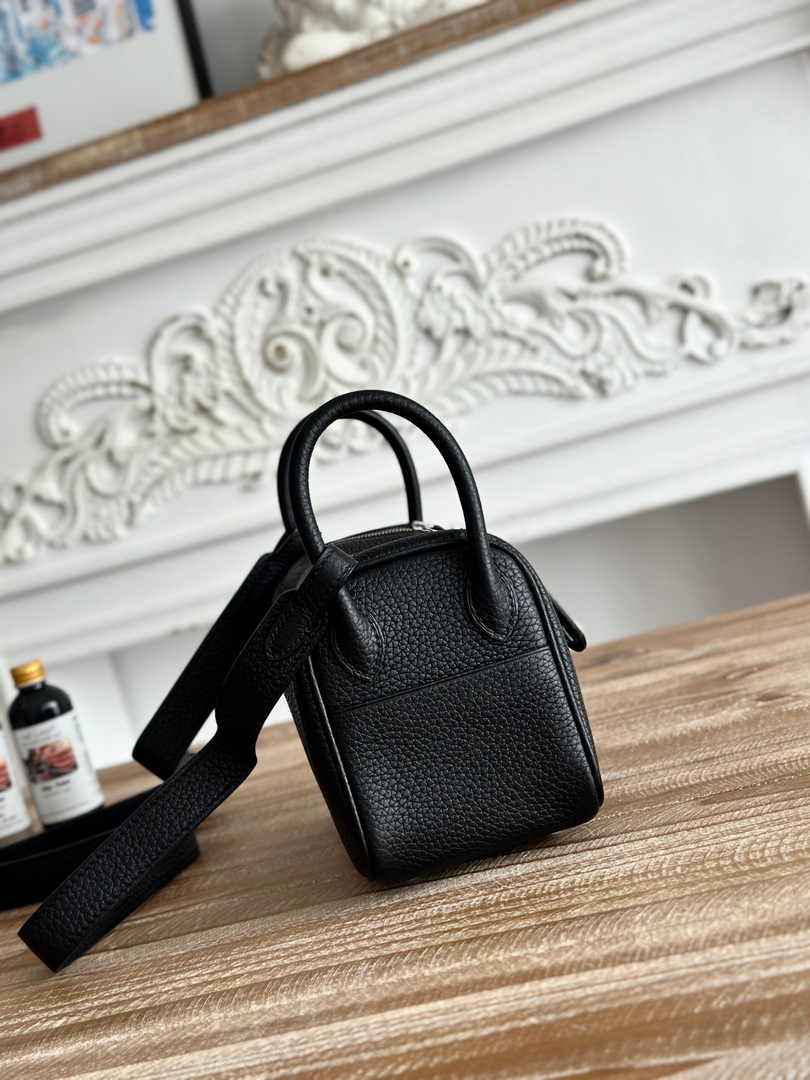 Hermes Lindy Mini Bag Black Togo Leather Silver H68645