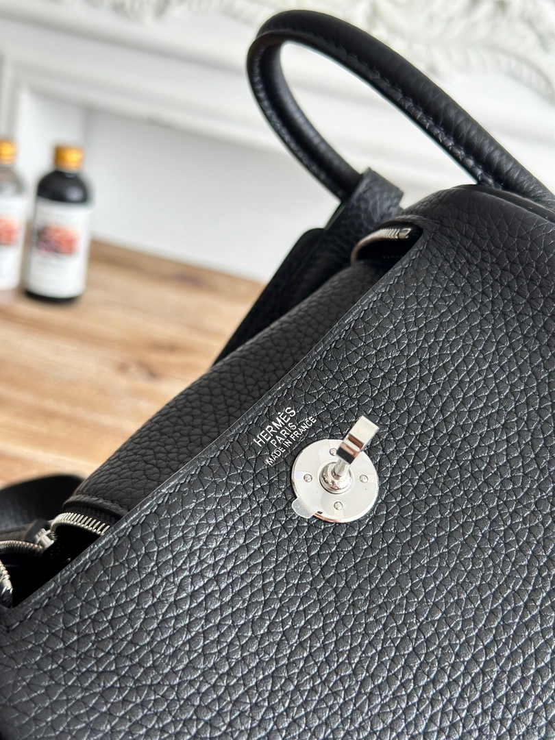 Hermes Lindy Mini Bag Black Togo Leather Silver H68645