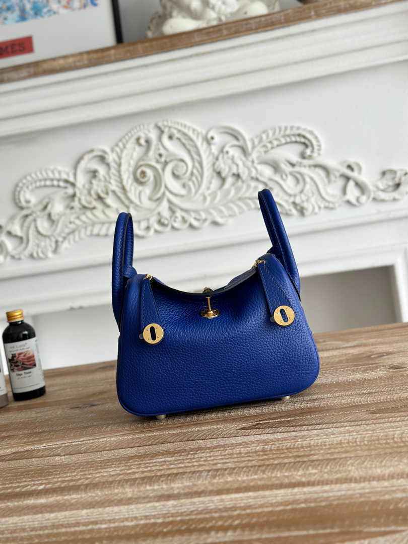 Hermes Lindy Mini Bag Dark Blue Togo Leather Gold H68646