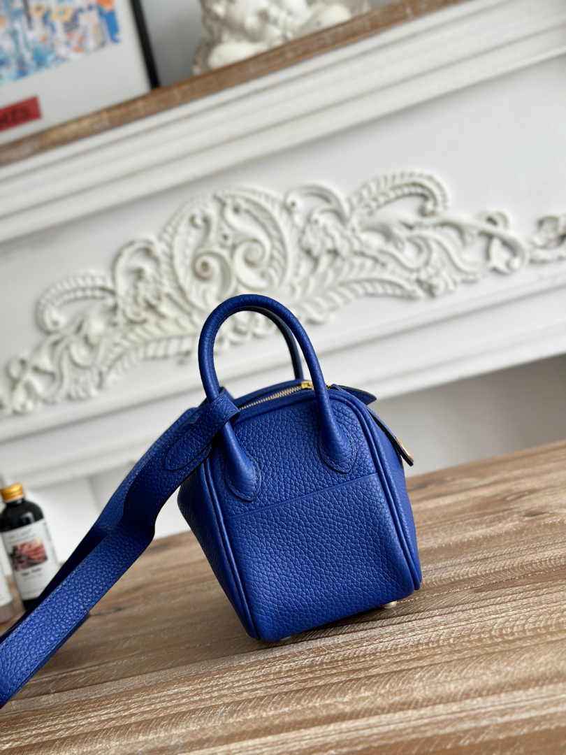 Hermes Lindy Mini Bag Dark Blue Togo Leather Gold H68646