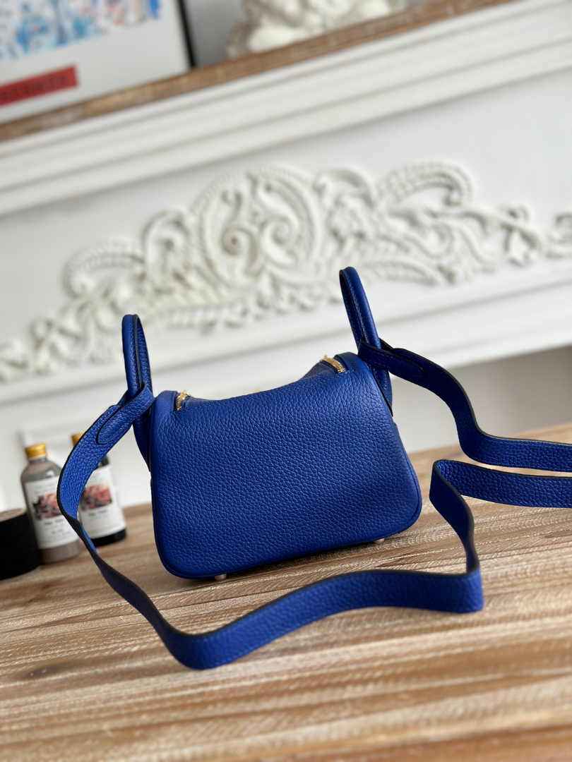 Hermes Lindy Mini Bag Dark Blue Togo Leather Gold H68646