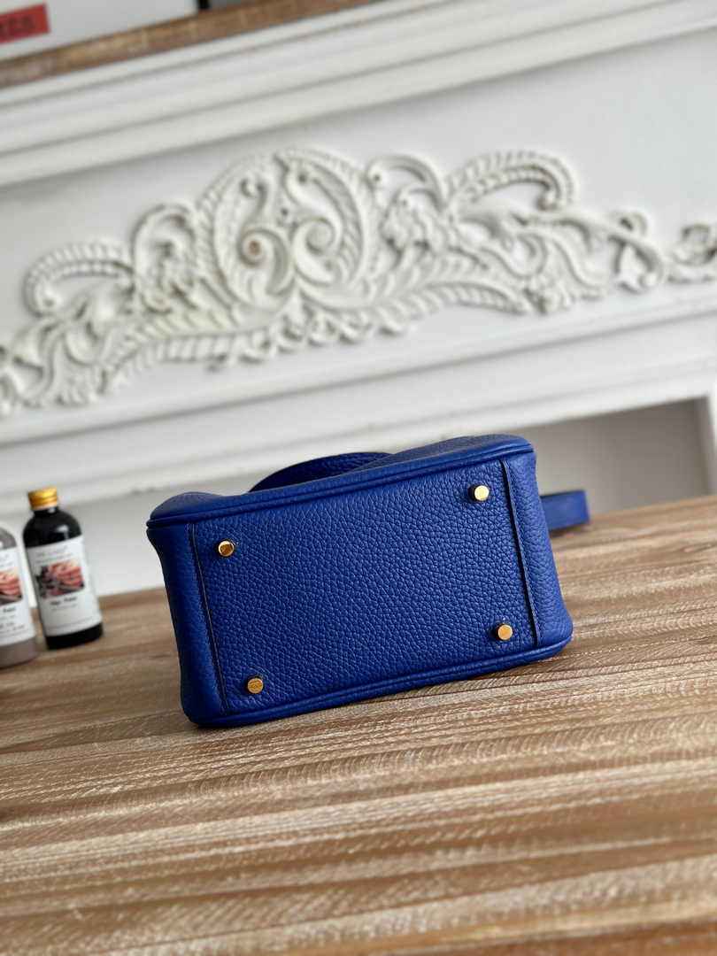 Hermes Lindy Mini Bag Dark Blue Togo Leather Gold H68646