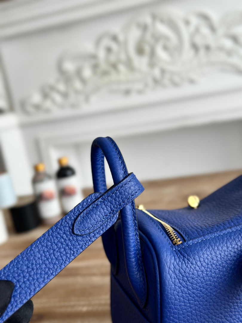Hermes Lindy Mini Bag Dark Blue Togo Leather Gold H68646