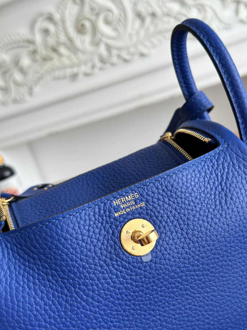 Hermes Lindy Mini Bag Dark Blue Togo Leather Gold H68646