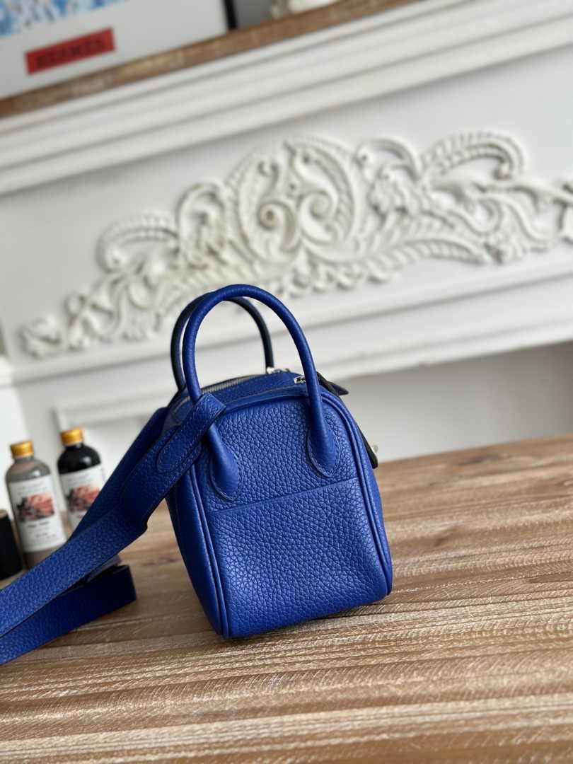 Hermes Lindy Mini Bag Dark Blue Togo Leather Silver H68647