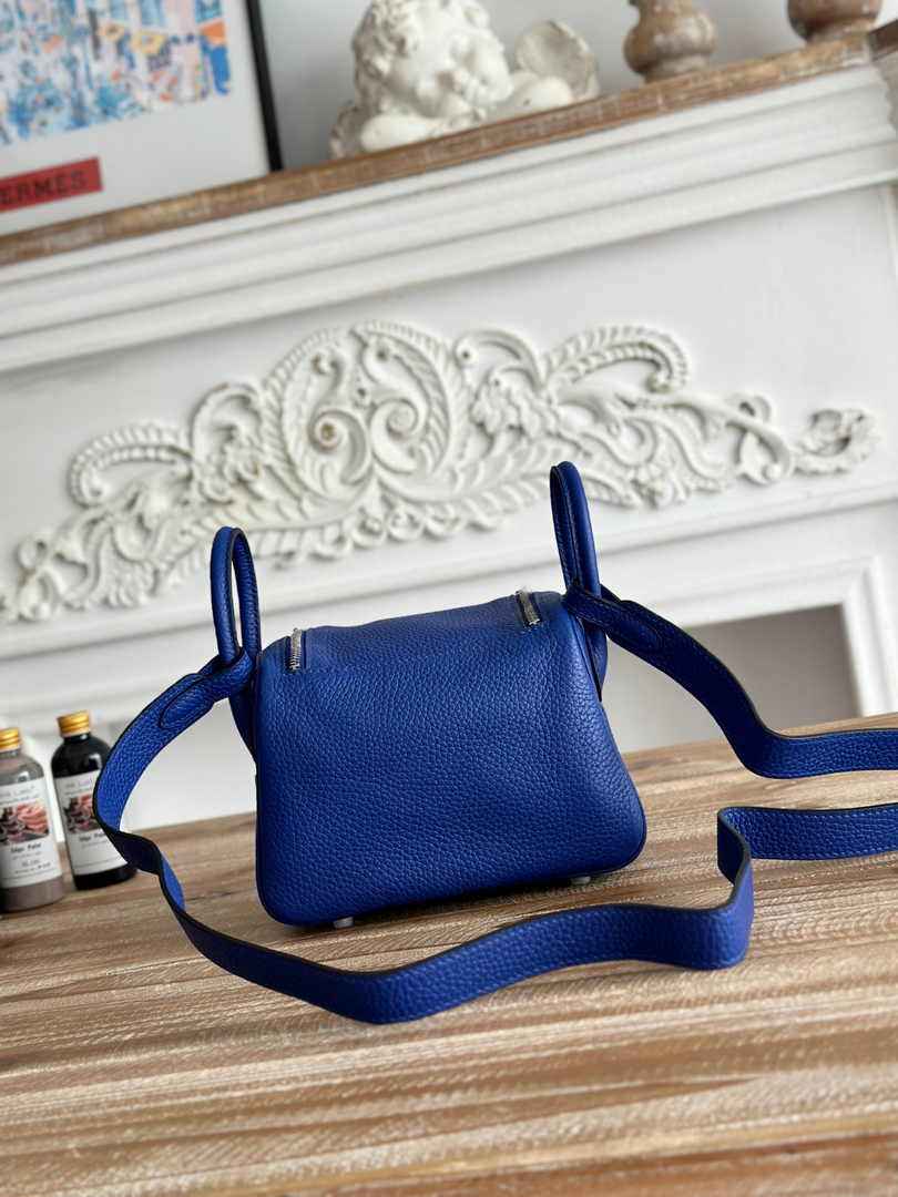 Hermes Lindy Mini Bag Dark Blue Togo Leather Silver H68647