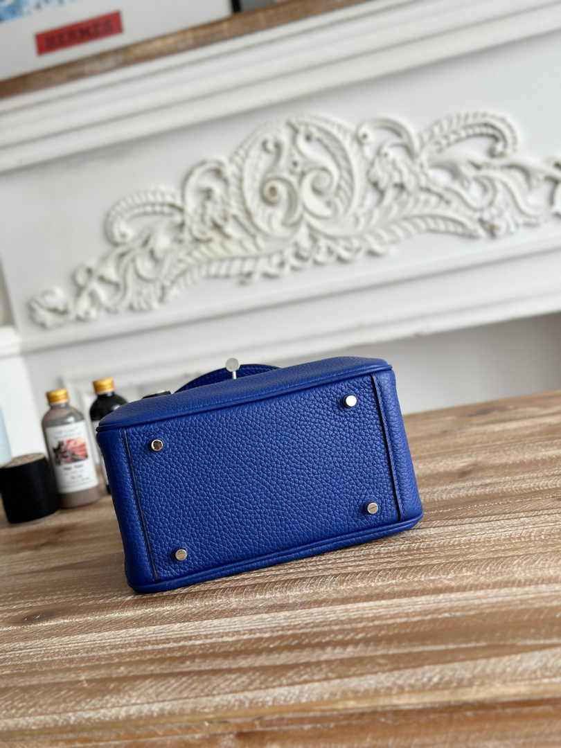 Hermes Lindy Mini Bag Dark Blue Togo Leather Silver H68647