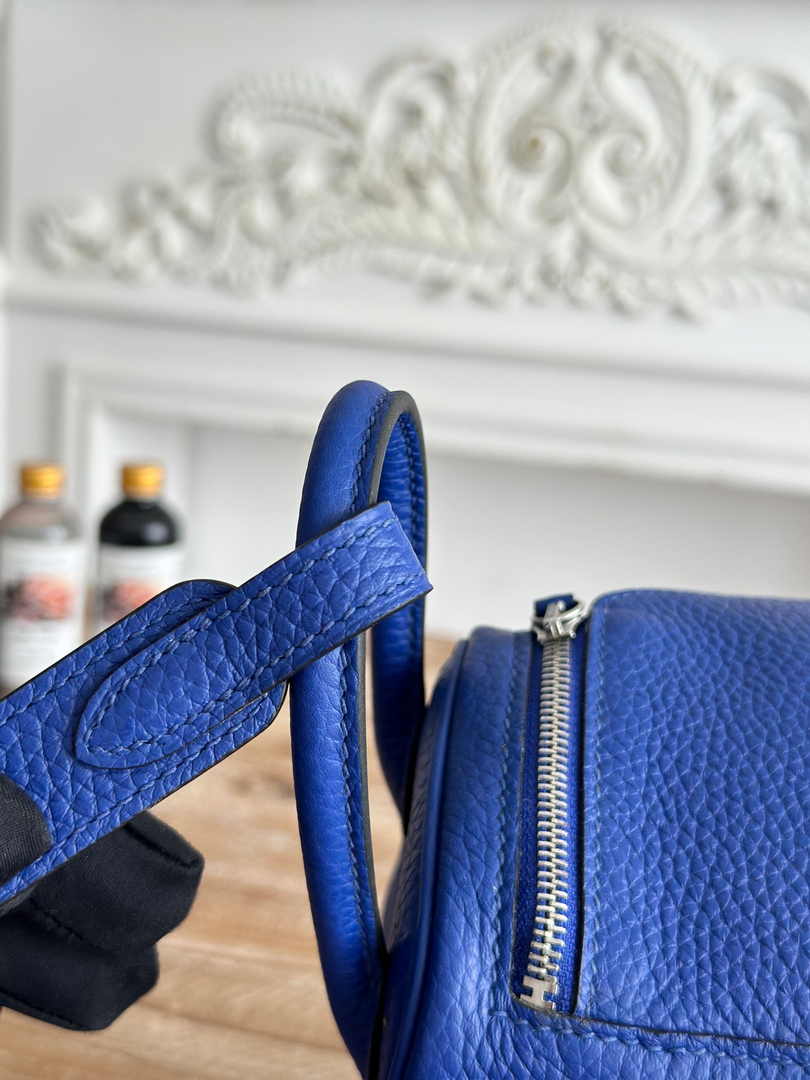 Hermes Lindy Mini Bag Dark Blue Togo Leather Silver H68647