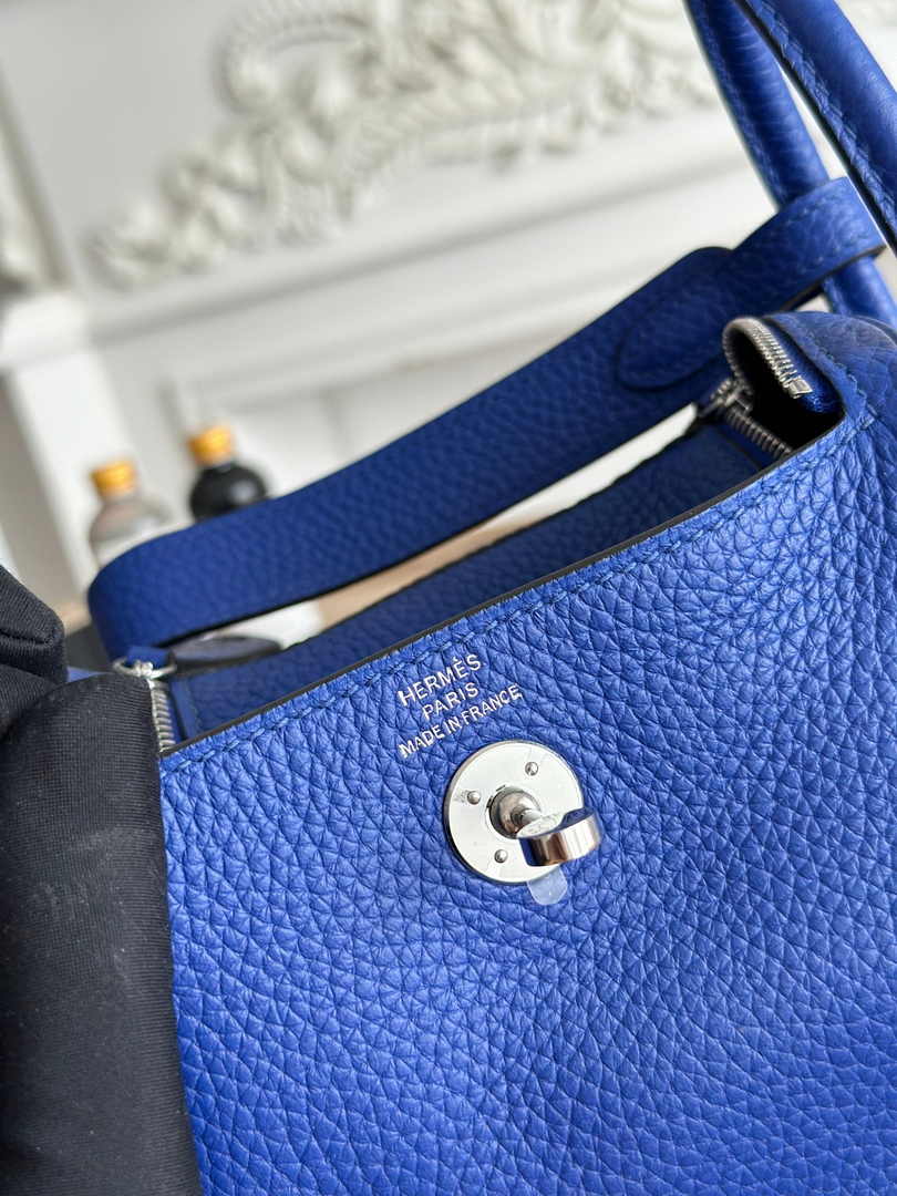 Hermes Lindy Mini Bag Dark Blue Togo Leather Silver H68647
