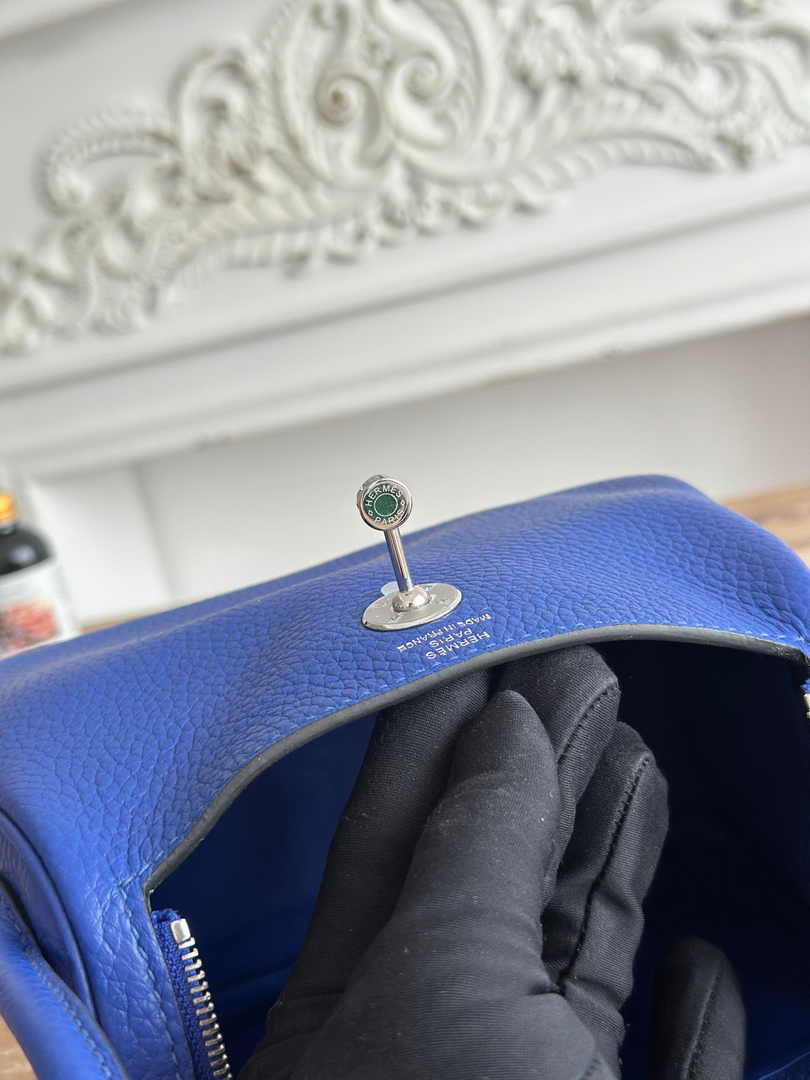 Hermes Lindy Mini Bag Dark Blue Togo Leather Silver H68647