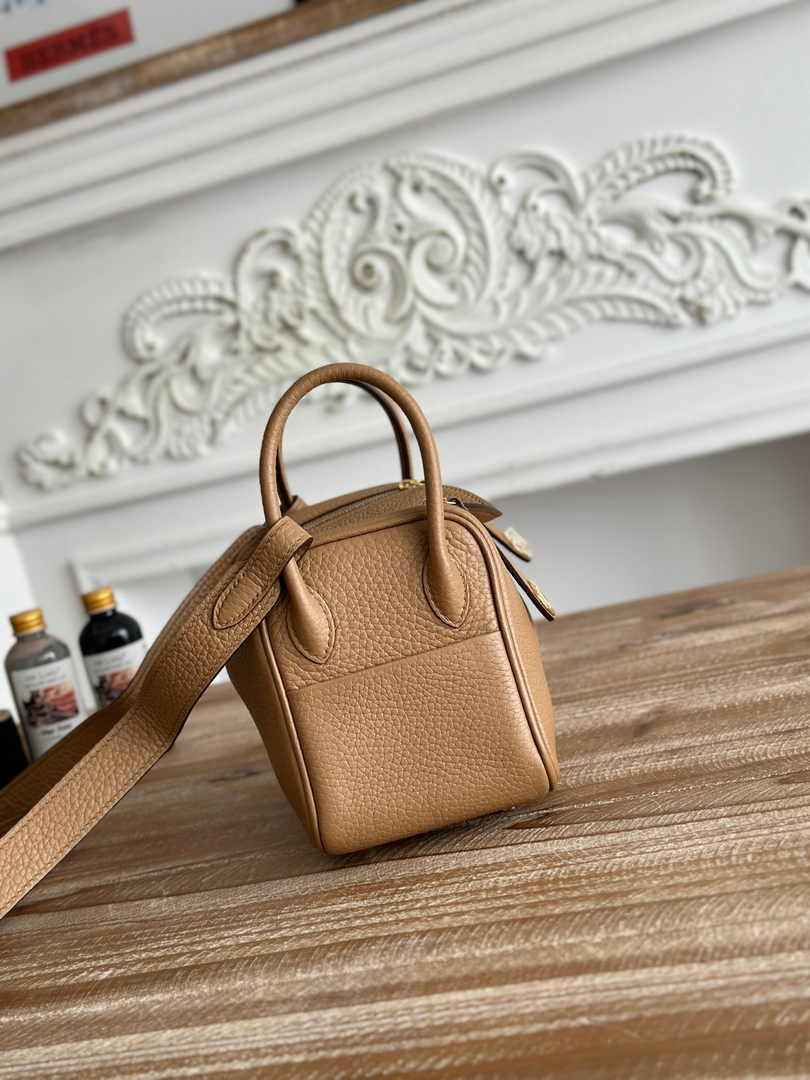 Hermes Lindy Mini Bag Apricot Togo Leather Gold H68648