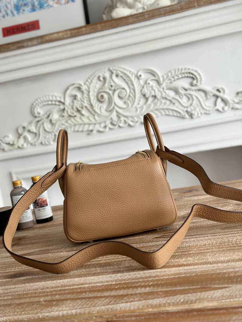 Hermes Lindy Mini Bag Apricot Togo Leather Gold H68648