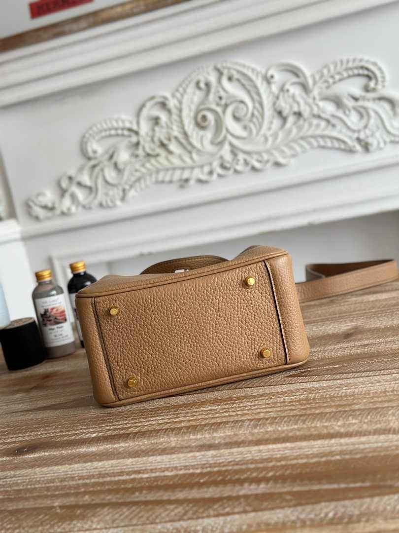 Hermes Lindy Mini Bag Apricot Togo Leather Gold H68648