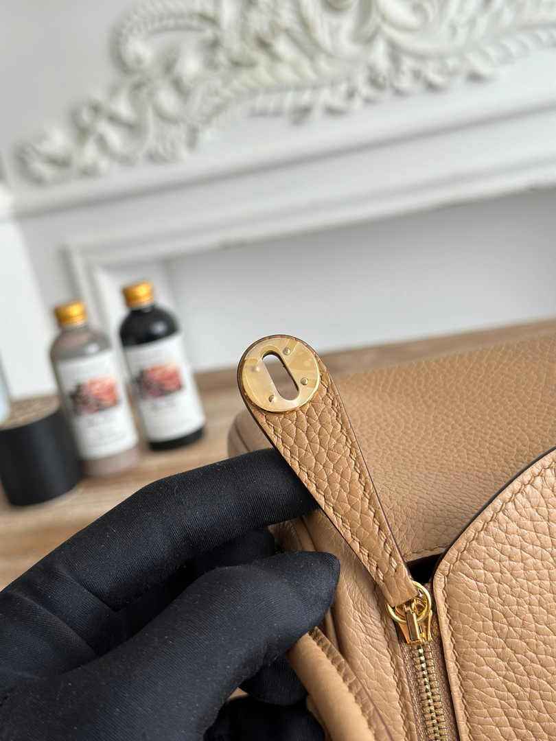 Hermes Lindy Mini Bag Apricot Togo Leather Gold H68648