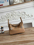 Hermes Lindy Mini Bag Apricot Togo Leather Silver H68649