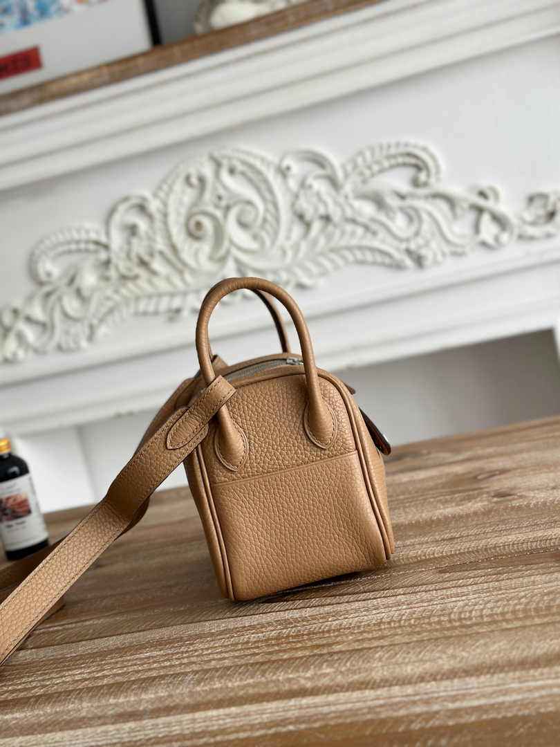 Hermes Lindy Mini Bag Apricot Togo Leather Silver H68649