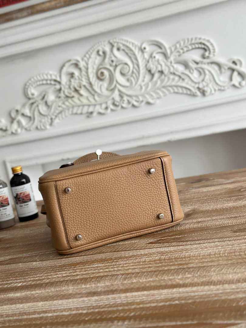 Hermes Lindy Mini Bag Apricot Togo Leather Silver H68649