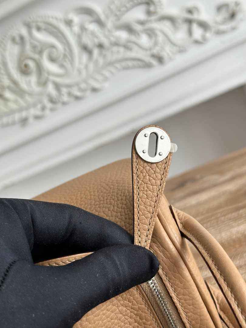 Hermes Lindy Mini Bag Apricot Togo Leather Silver H68649