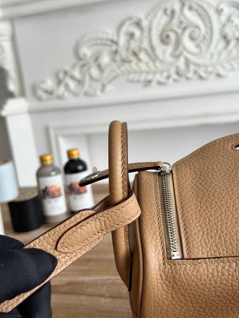 Hermes Lindy Mini Bag Apricot Togo Leather Silver H68649