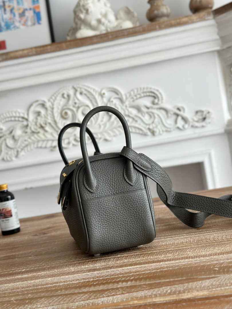 Hermes Lindy Mini Bag Dark Green Togo Leather Gold H68650