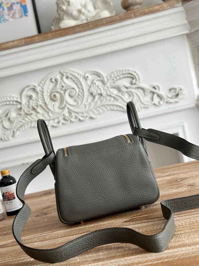 Hermes Lindy Mini Bag Dark Green Togo Leather Gold H68650