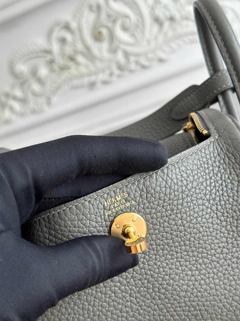 Hermes Lindy Mini Bag Dark Green Togo Leather Gold H68650