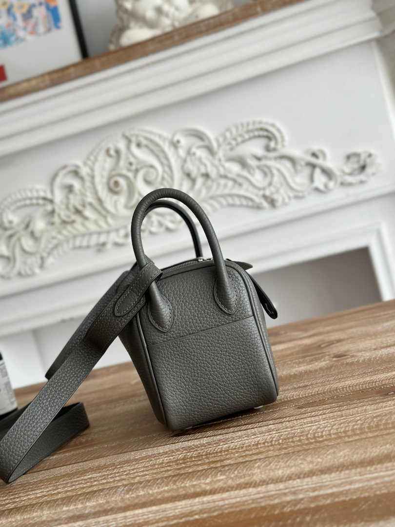 Hermes Lindy Mini Bag Dark Green Togo Leather Silver H68651